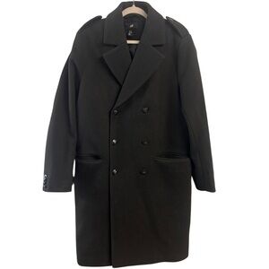 H&M Double Breasted Twill Trench Coat, black, US Size 40